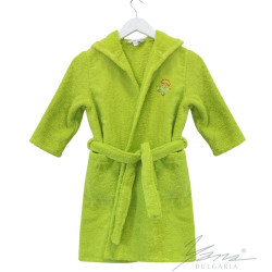 Памучен детски халат за баня - Зелен